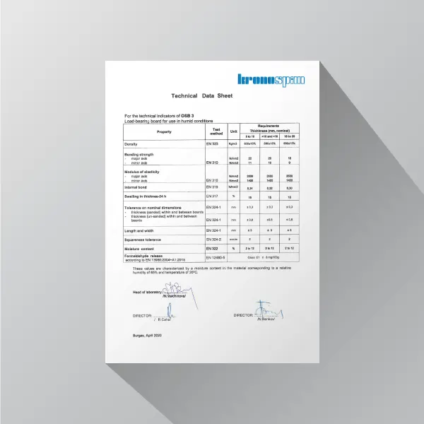 Kronospan OSB 3 Tehnički list